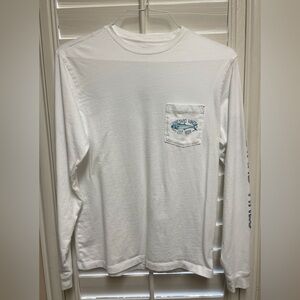 Vineyard Vines White Fish Long Sleeve Shirt - Size XS